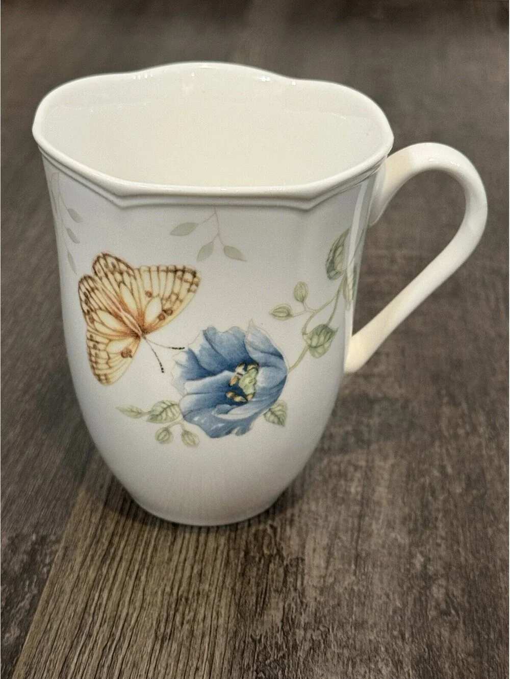 LENOX Porcelain Butterfly Meadow FRITILLARY Coffee Cup Teacup VTG